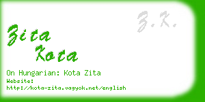 zita kota business card